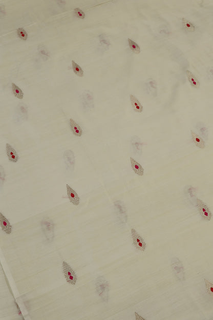 Pure Banaras chiniya Silk Gold Zari Tilak Motif Meenakari  Dyeable fabric