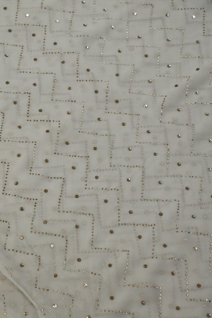 Pure Georgette Mukaish Work With Waves Patterned