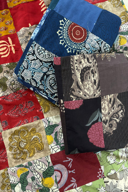 Assorted Squares Featuring Hand Block Printed Cotton Fabric