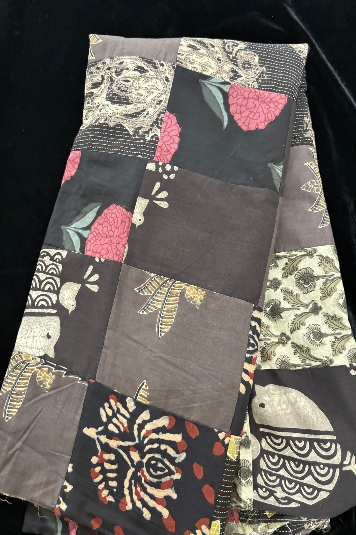Assorted Squares Featuring Hand Block Printed Cotton Fabric