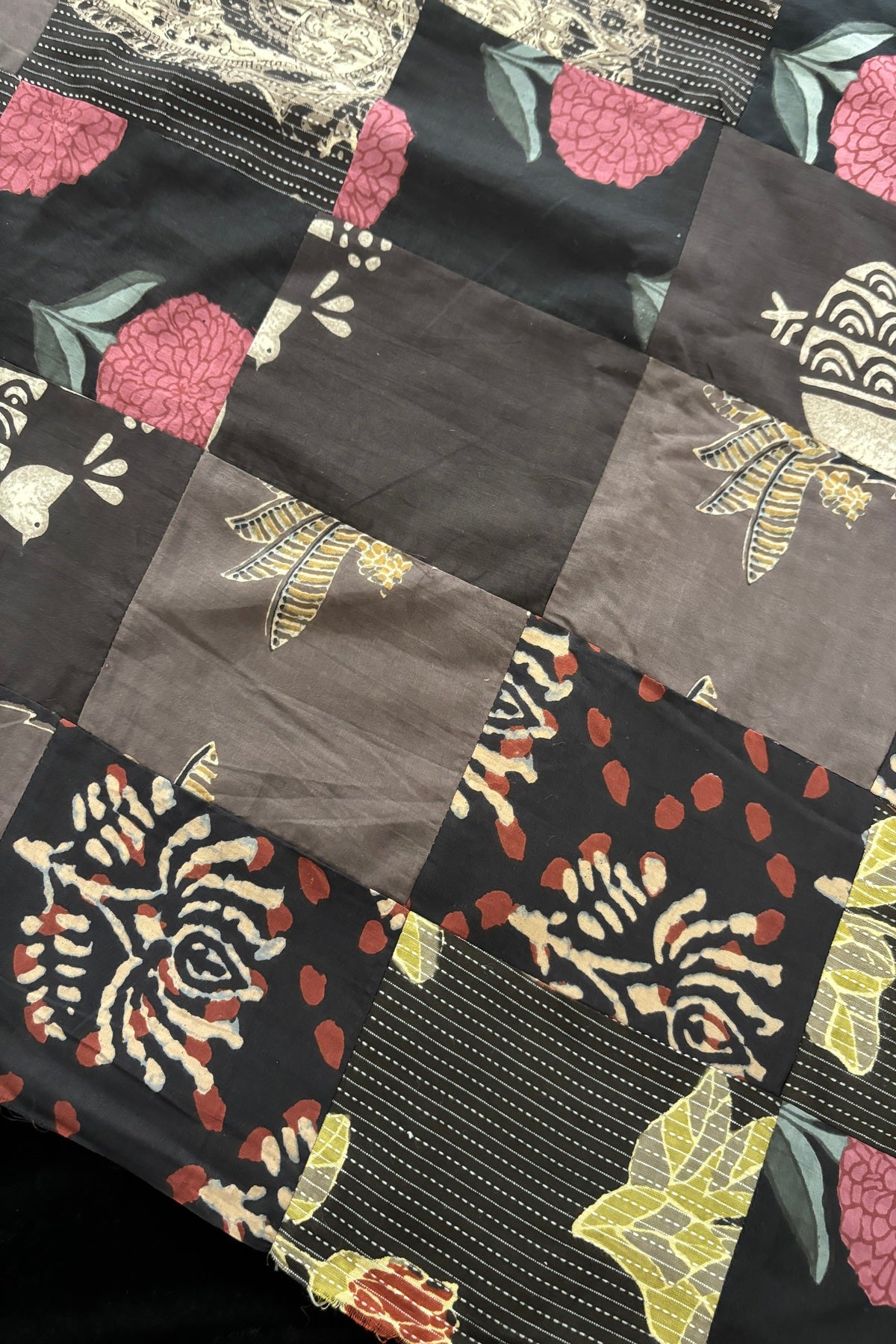 Assorted Squares Featuring Hand Block Printed Cotton Fabric