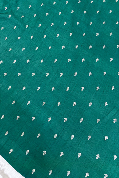 Matgold Zari Woven Floral Motif Semi Falling Rawsilk Fabric
