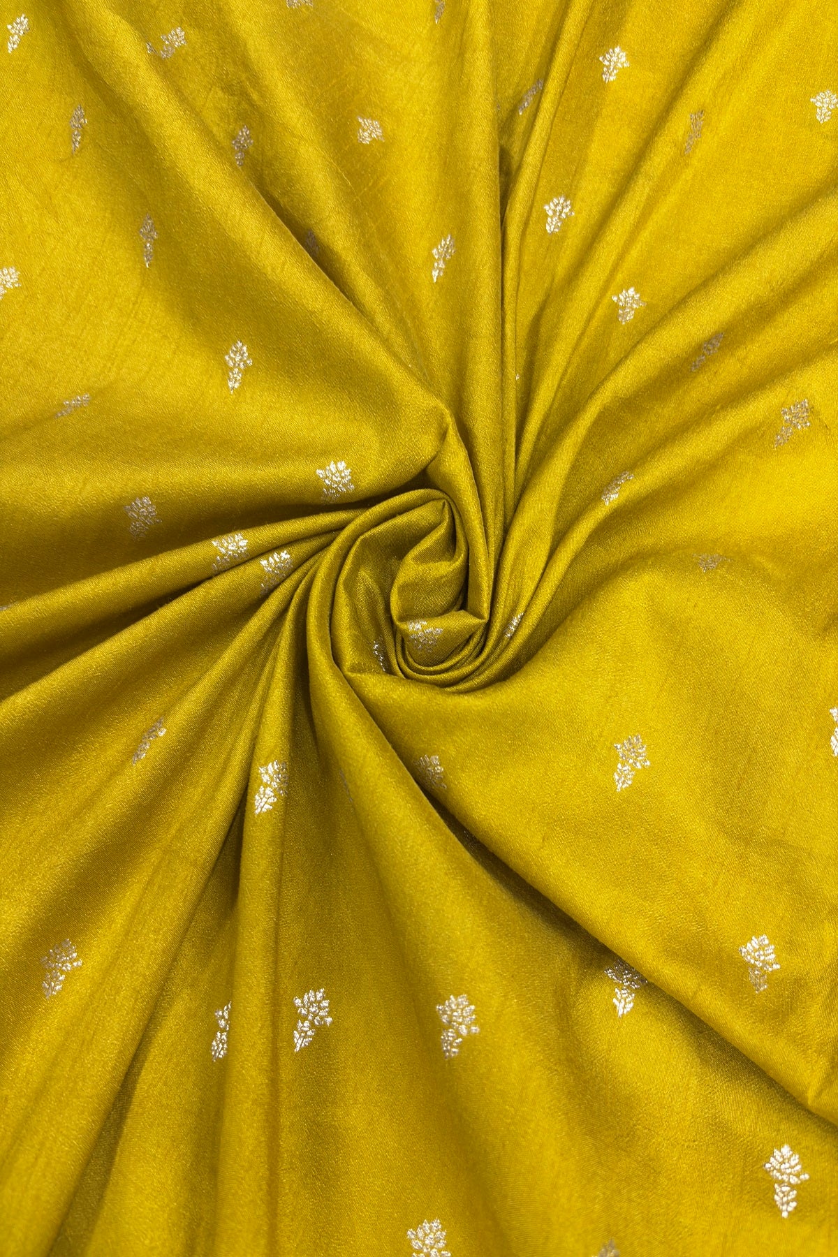 Matgold Zari Woven Floral Motif Semi Falling Rawsilk Fabric