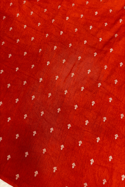 Matgold Zari Woven Floral Motif Semi Falling Rawsilk Fabric