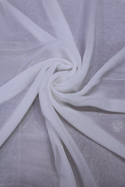 Plain Georgette White Dyeable Fabric