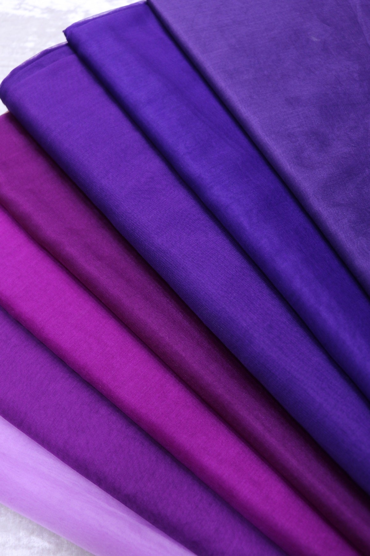 Hues of Purples Organza Plain Fabric