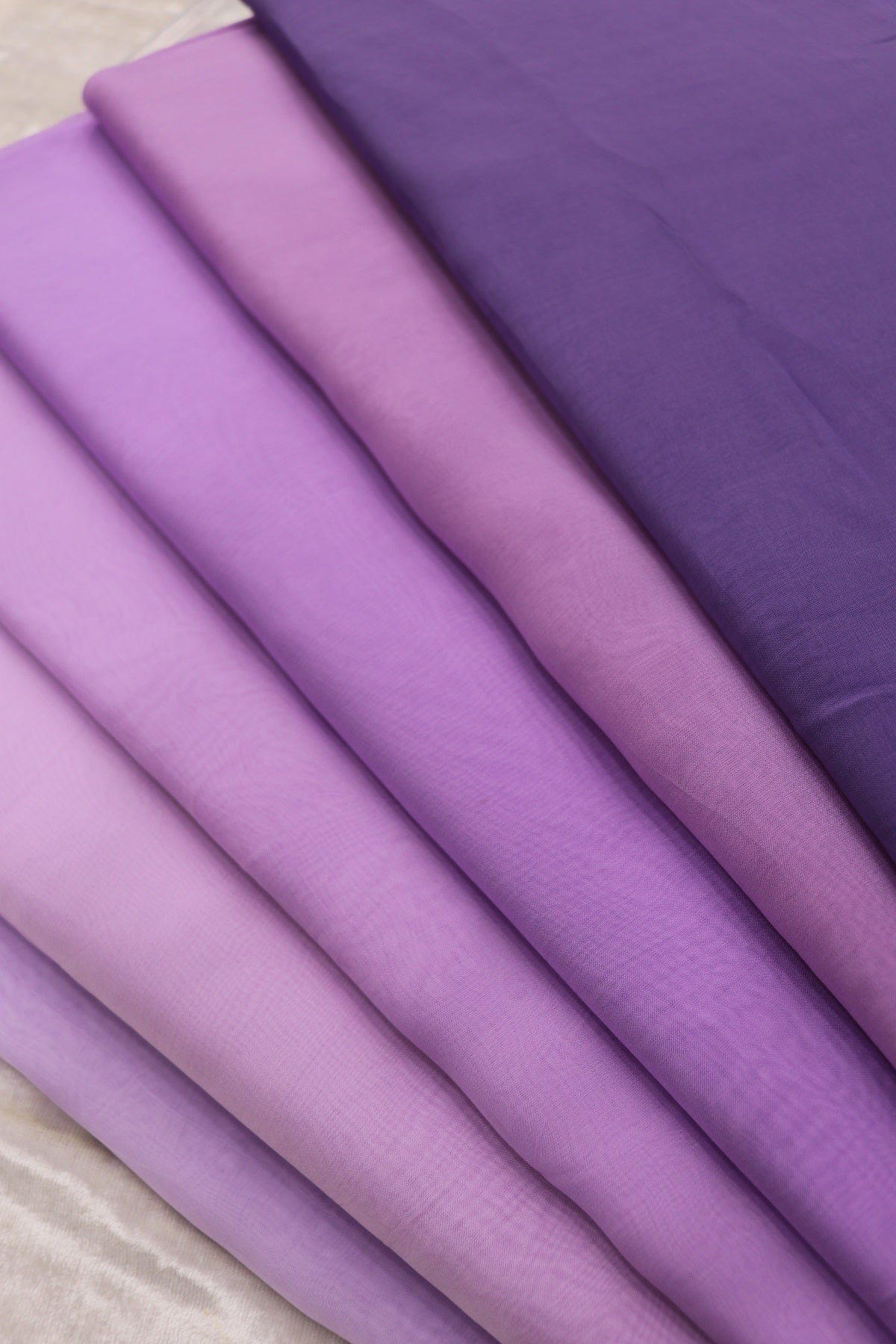 Hues of Purples Silky Organza Plain Fabric
