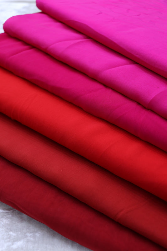 Hues of Pinks Silky Organza Plain Fabric
