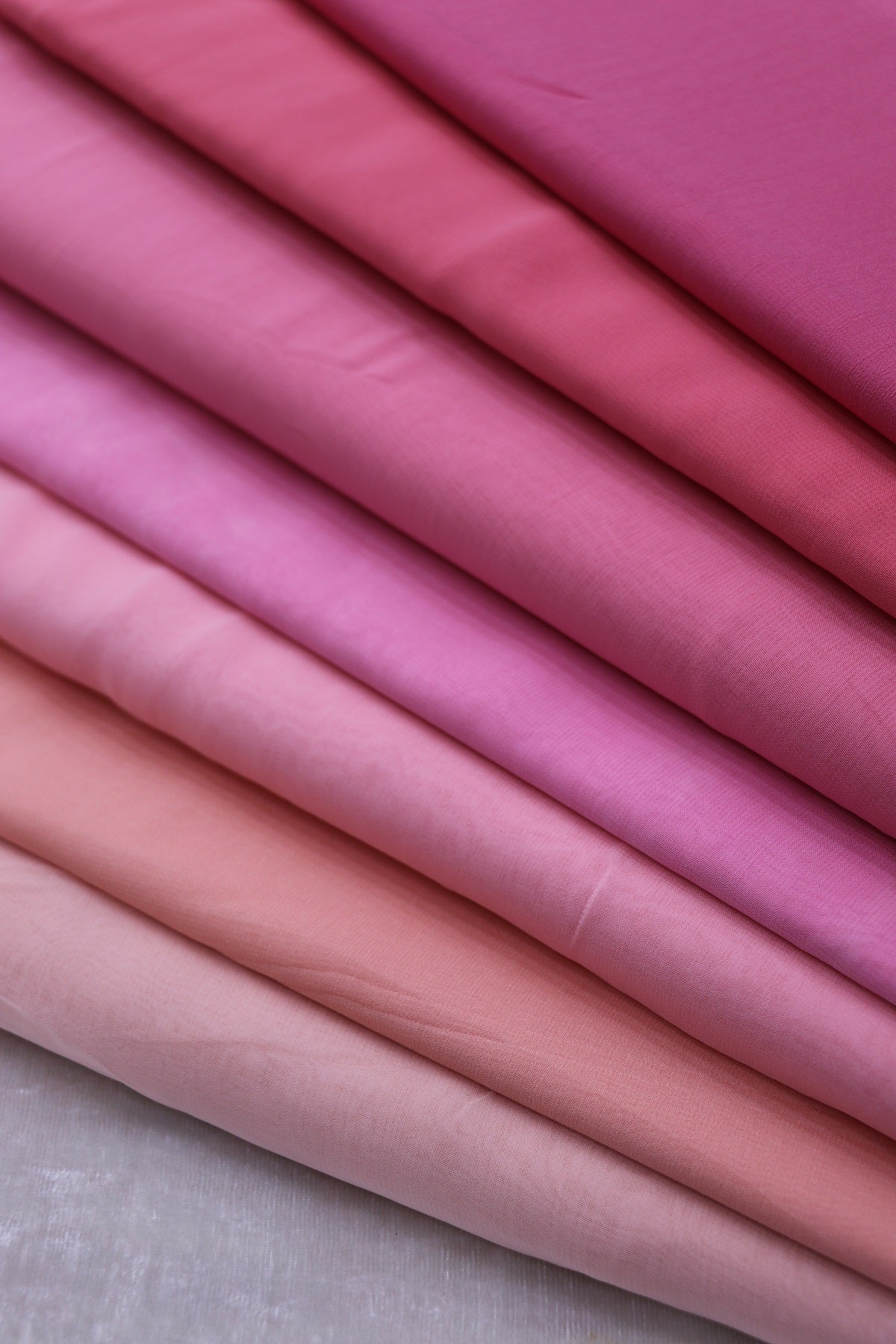 Hues Of Peach Pinks Georgette Fabric