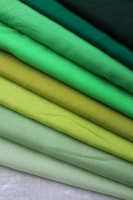 Hues Of Greens Georgette Fabric