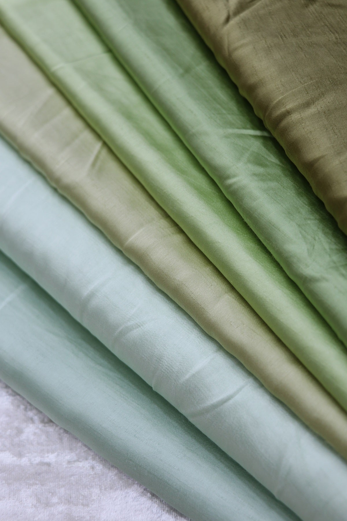 Hues Of Light Greens Mulberry Silk