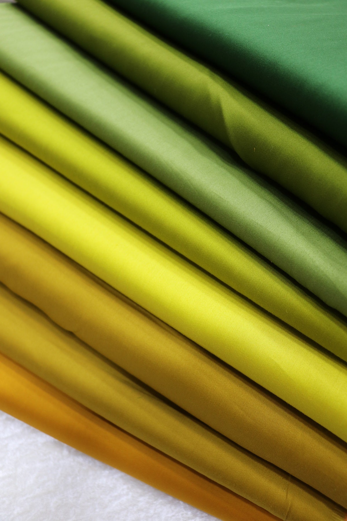 Hues Of Greens Satin Cotton Fabric