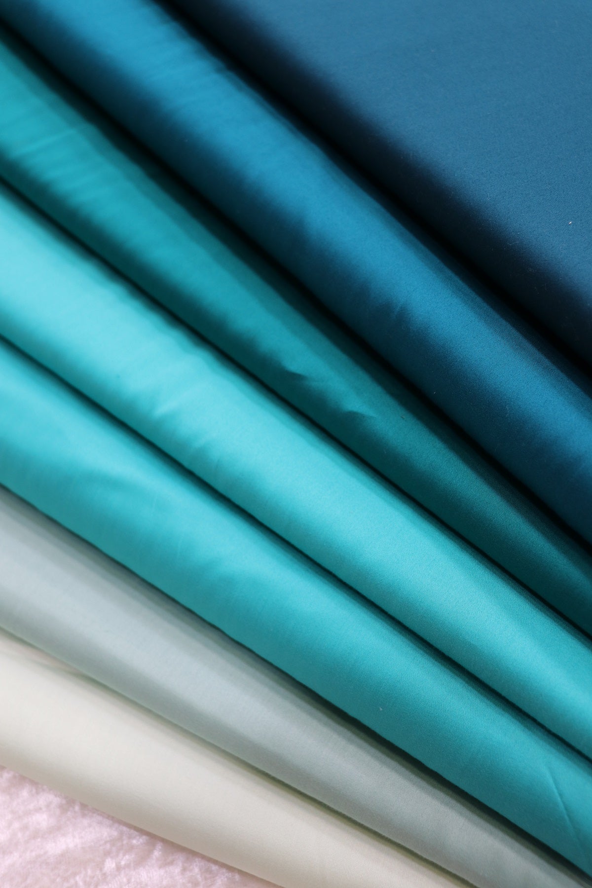Hues Of Blues Satin CottonFabric