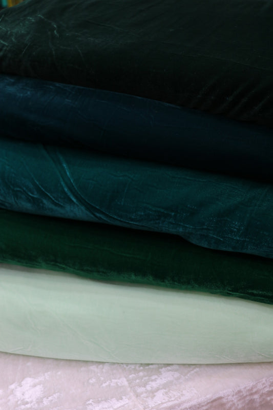 Hues Of Greens Velvet Fabric