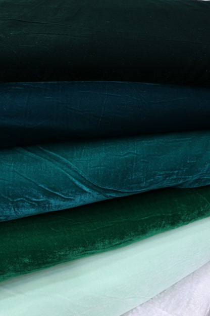 Hues Of Greens Velvet Fabric