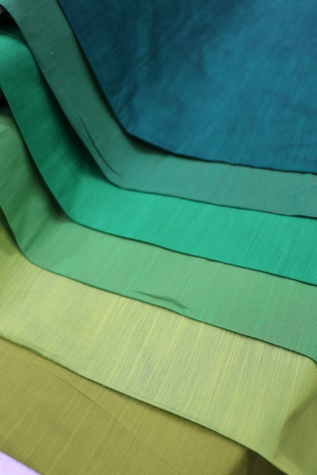 Hues Of Aqua Blues Semi Soft Raw Silk Fabric