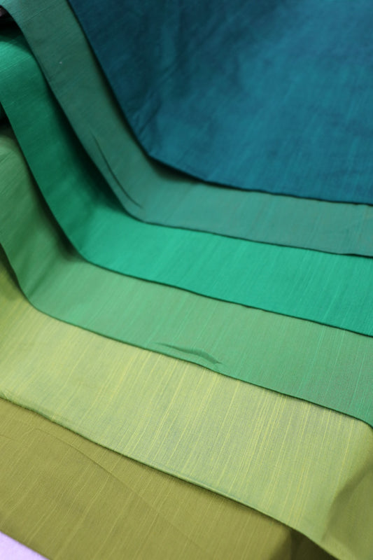 Hues Of Aqua Blues Semi Soft Raw Silk Fabric