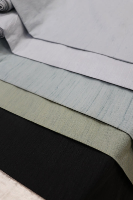 Hues of Black & Whites Semi Dupion Rawsilk