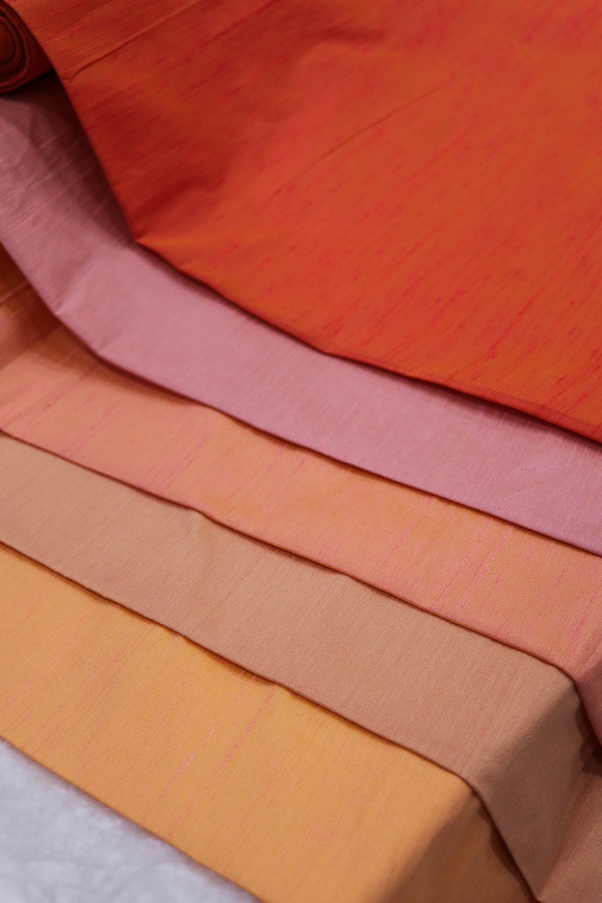 Hues of Oranges Semi Dupion Rawsilk