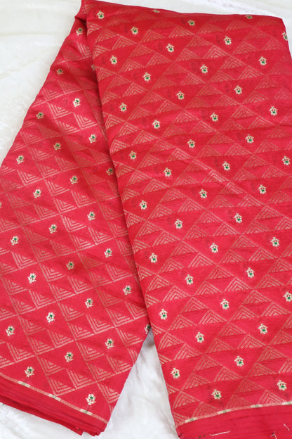 Triangle Zari Weave With Meena Motif Banaras Pure Silk Brocades