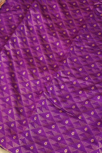 Triangle Zari Weave With Meena Motif Banaras Pure Silk Brocades