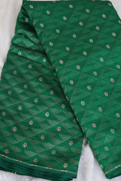 Triangle Zari Weave With Meena Motif Banaras Pure Silk Brocades