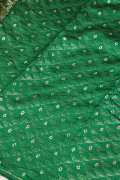 Triangle Zari Weave With Meena Motif Banaras Pure Silk Brocades