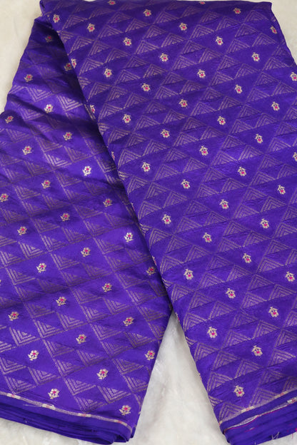 Triangle Zari Weave With Meena Motif Banaras Pure Silk Brocades