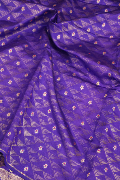 Triangle Zari Weave With Meena Motif Banaras Pure Silk Brocades