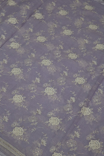 Cotton Kota Embroidered Floral Bunches With Sequins