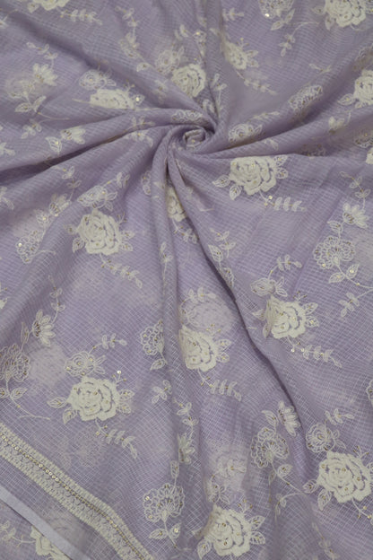 Cotton Kota Embroidered Floral Bunches With Sequins