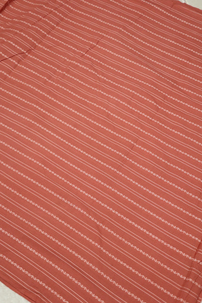 Oak Brown Madras Handloom Cotton Horizontal Weaved Fabric