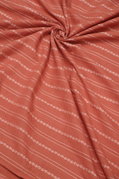 Oak Brown Madras Handloom Cotton Horizontal Weaved Fabric