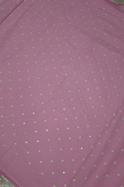 Round Mirror Embroidered  Mul Cotton Fabric