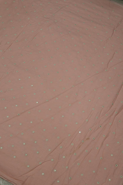 Round Mirror Embroidered  Mul Cotton Fabric