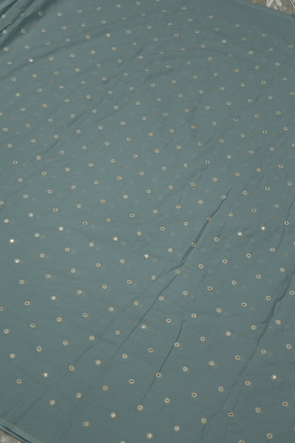 Round Mirror Embroidered  Mul Cotton Fabric