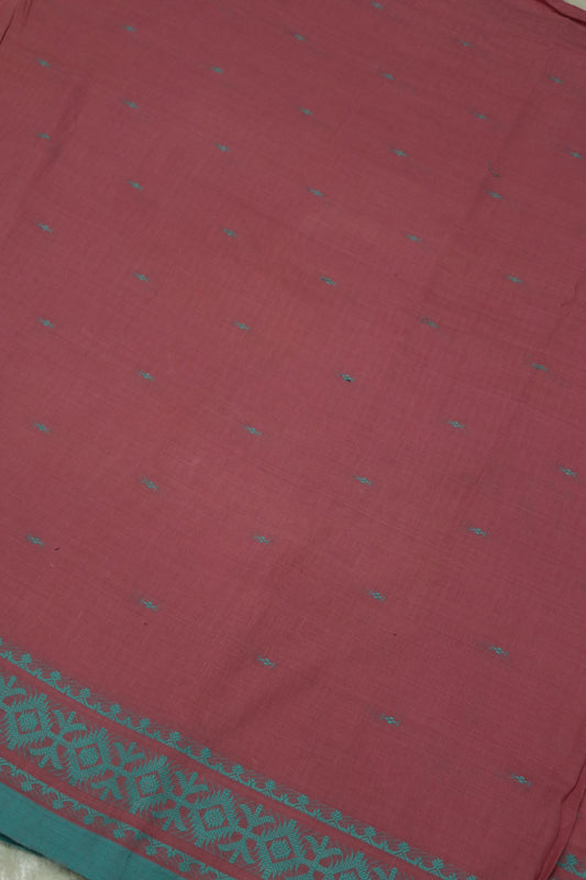 Ballerina Pink Pure Madras  Hand Woven Cotton