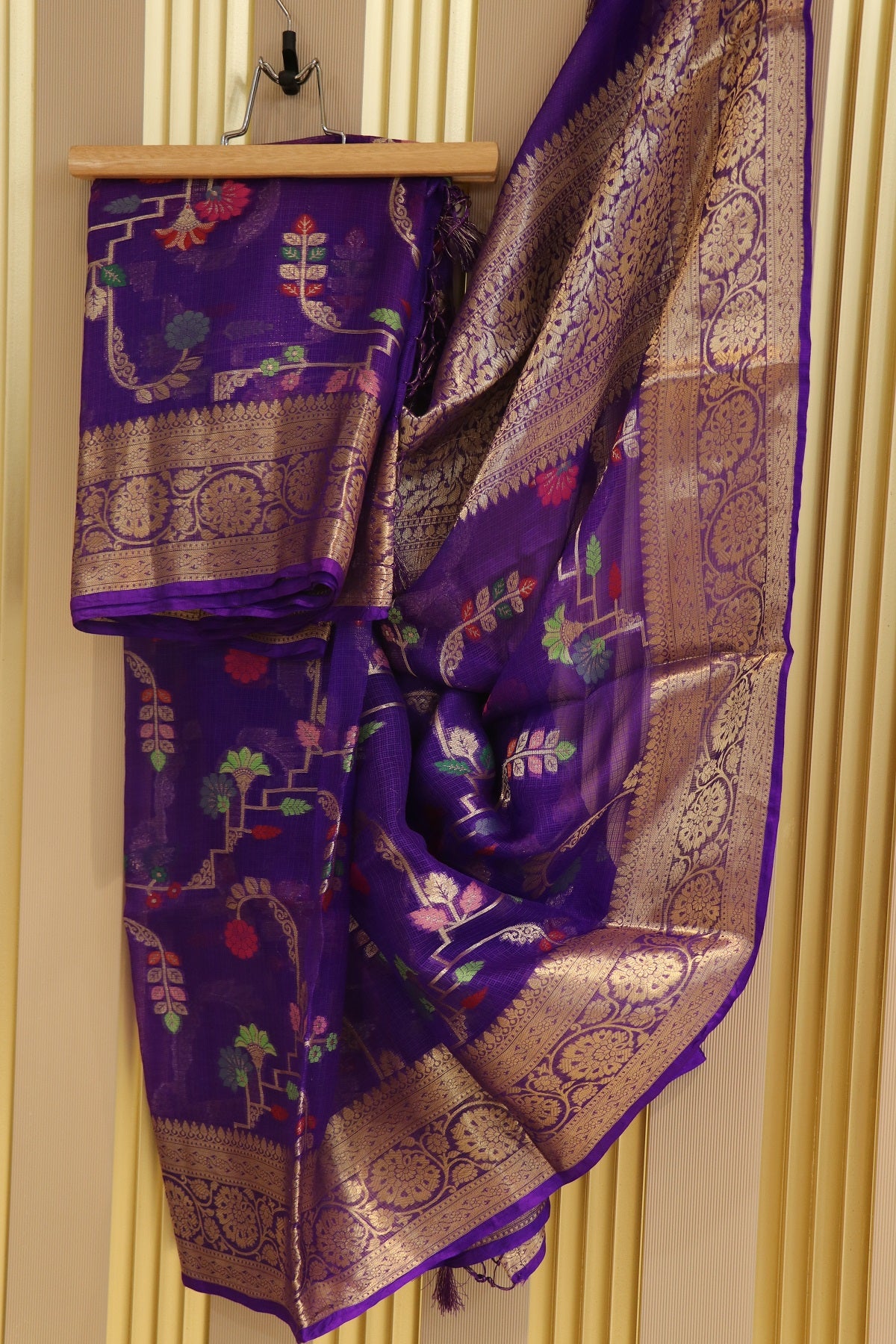 Pure Silk Kota With Meena Flower And Zari Jaal Dupattas