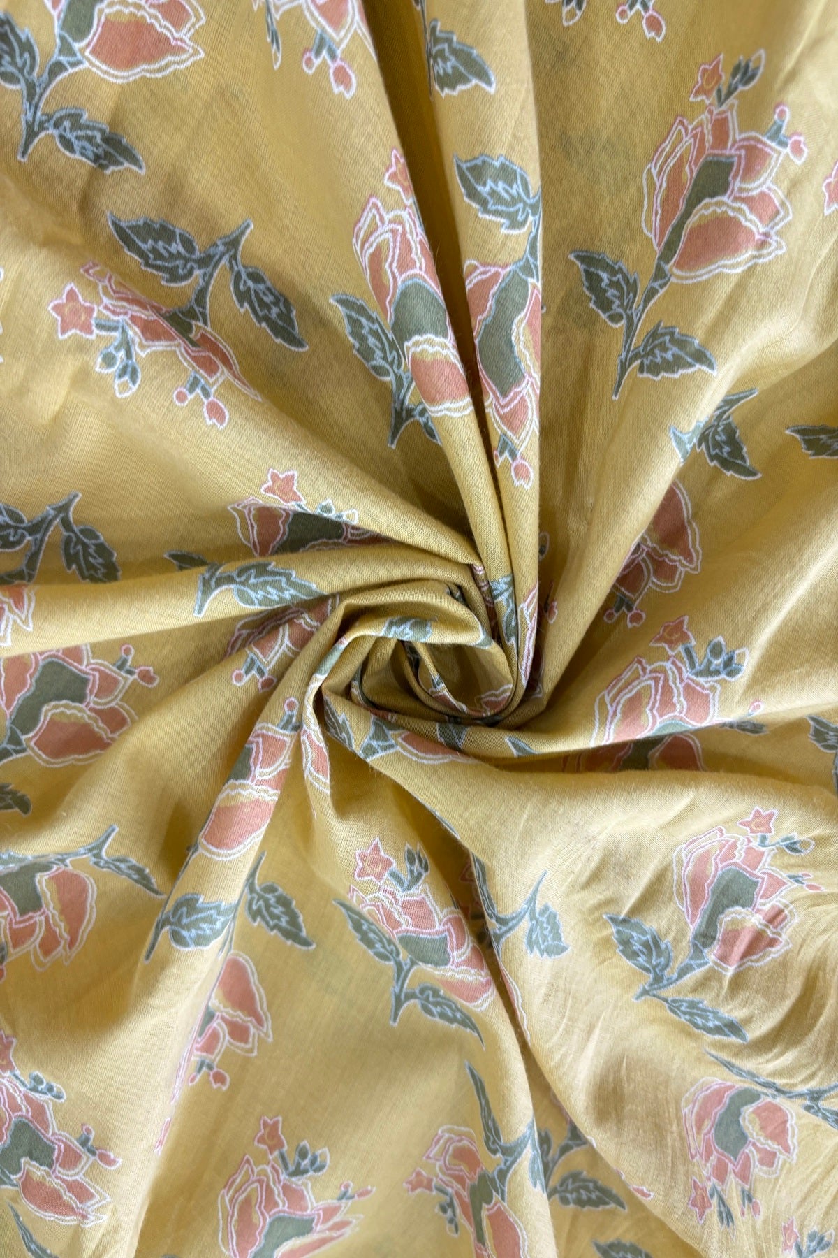Orchid Slipper Inspired Printed Cotton Fabric