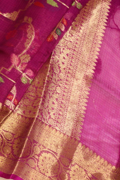 Pure Silk Kota With Meena Flower And Zari Jaal Dupattas