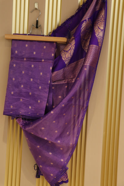 Pure Silk Zari Line Banarasi Meena Butti Dupatta