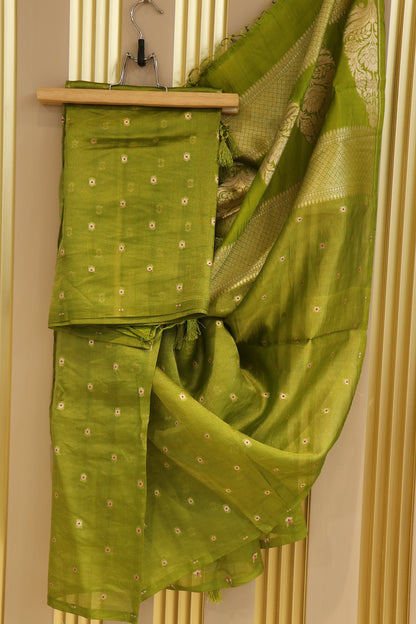 Pure Silk Zari Line Banarasi Meena Butti Dupatta