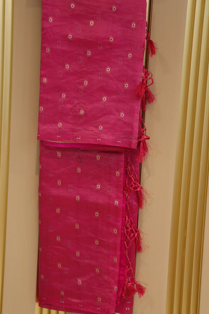 Pure Silk Zari Line Banarasi Meena Butti Dupatta