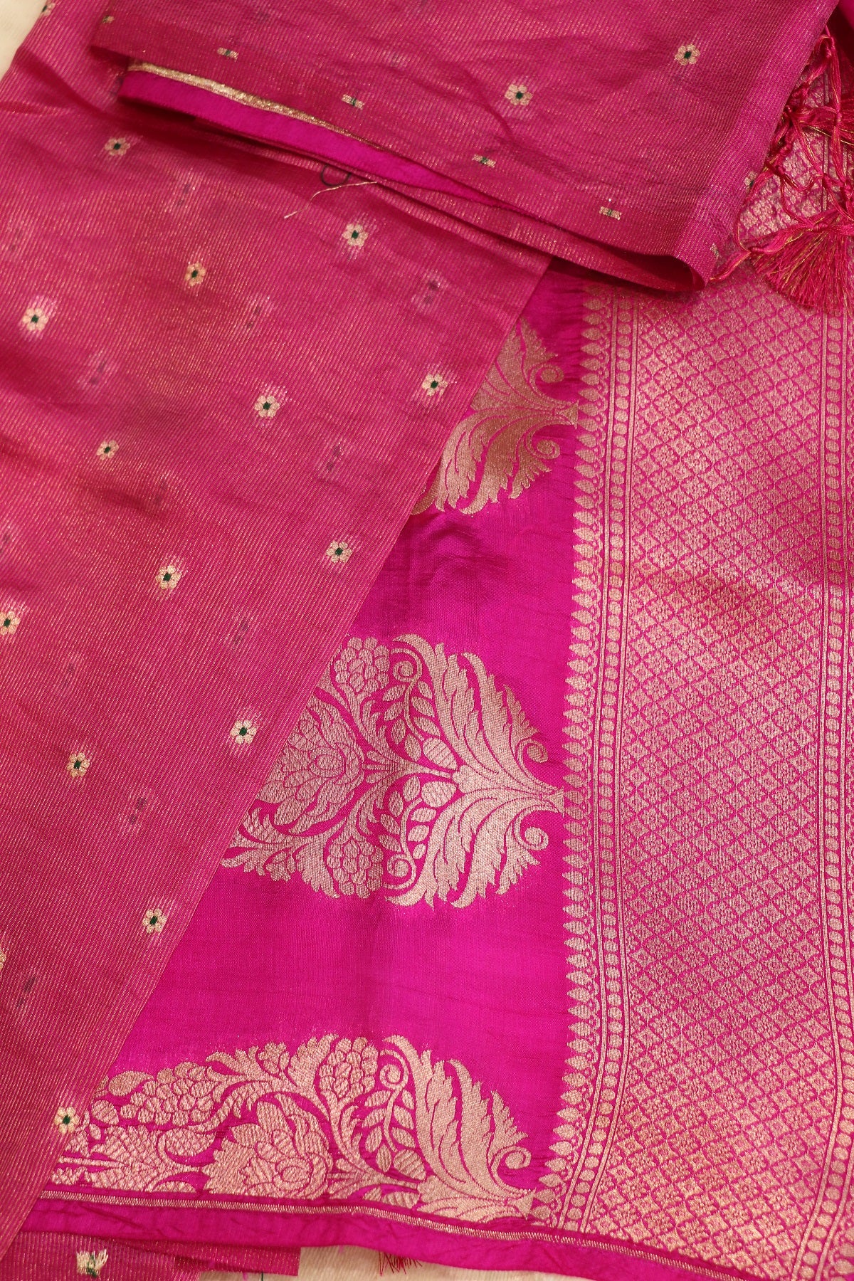 Pure Silk Zari Line Banarasi Meena Butti Dupatta