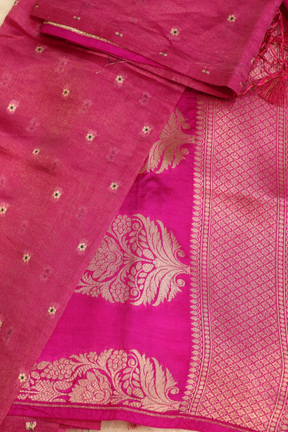 Pure Silk Zari Line Banarasi Meena Butti Dupatta