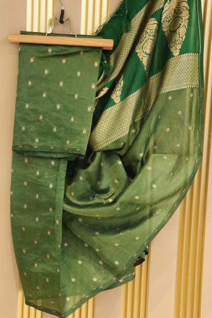 Pure Silk Zari Line Banarasi Meena Butti Dupatta