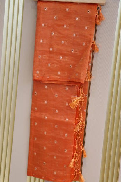 Pure Silk Zari Line Banarasi Meena Butti Dupatta