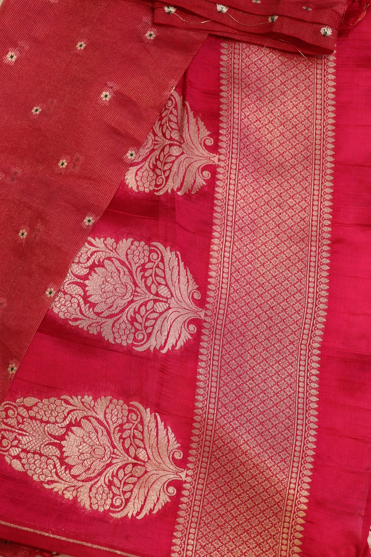 Pure Silk Zari Line Banarasi Meena Butti Dupatta