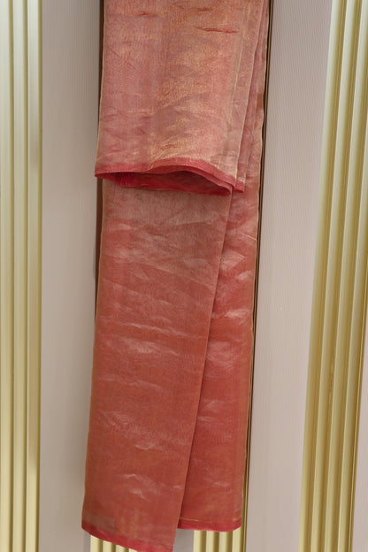 Pure Tissue Organza With Chinya Woven Pallu Banarasi Dupatta