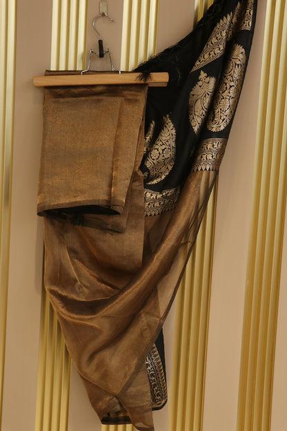 Pure Tissue Organza With Chinya Woven Pallu Banarasi Dupatta